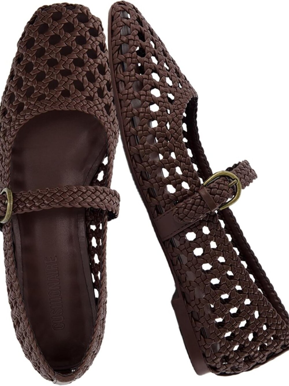 Weston Hand Woven Mary Jane Flats for Women, Comfortable Dressy Ballet Flats wit